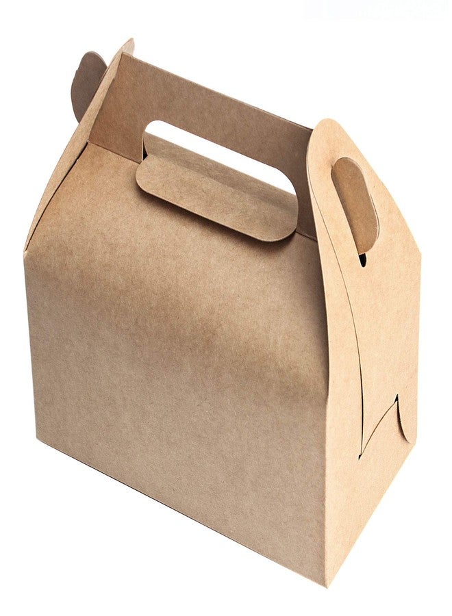 HOZEON 100 PCS Kraft Gable Treat Boxes, 6.4 x 3.5 x 3.2 Inches Strong and Durable Gable Boxes, Recycled Party Candy Treat Boxes for Birthday Party, Wedding, Baby Shower - Image 1